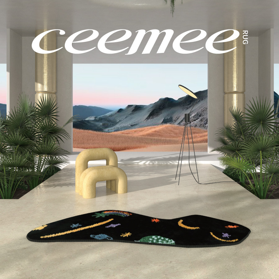 (ceemee) original design beauty carpet bedroom bedside cushion abstract cute girl room ins style