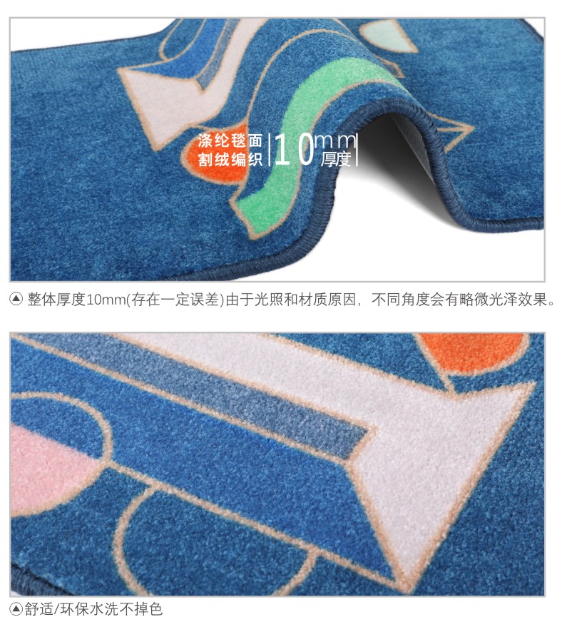 Qingshan Meisu Thiết kế hình học Bắc Âu B & B Nhà đáng yêu Nhập cảnh Thảm ánh sáng Nhà bếp sang trọng INS Thảm gió - Thảm thảm lót phòng ngủ
