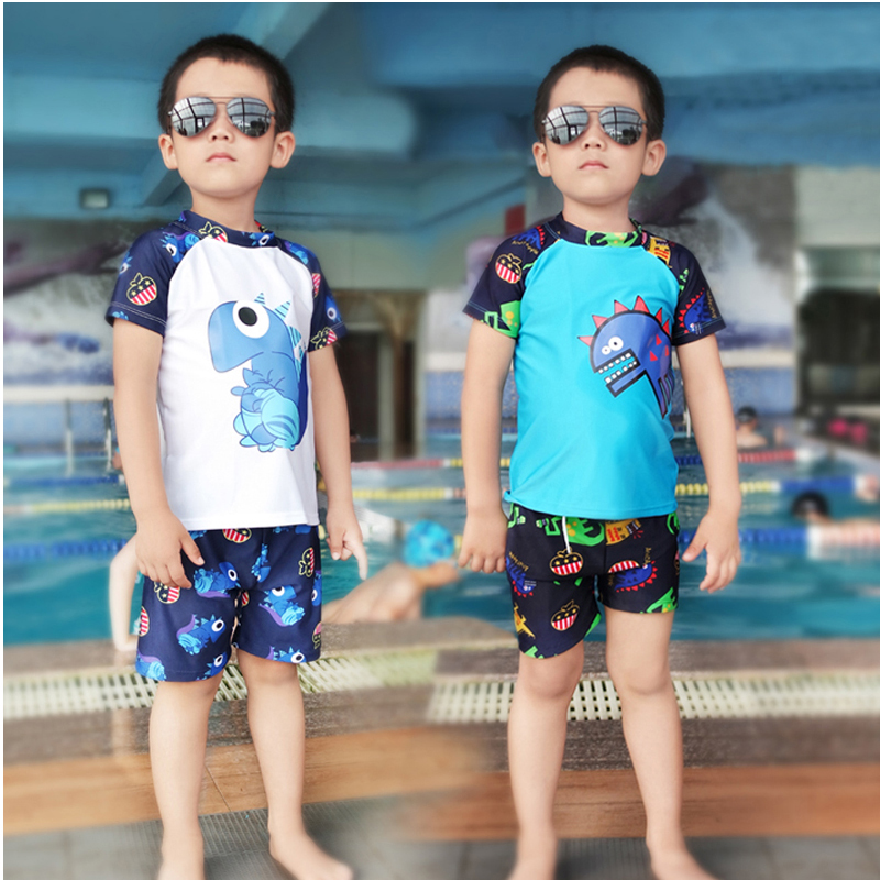 Children's swimsuit boy cute child Korean boy quick-dry middle-child baby cartoon two-piece