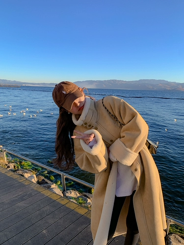 Зимнее длинное бархатное пальто, увеличенная толщина