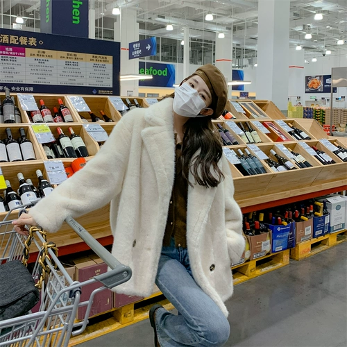 Демисезонное длинное бархатное зимнее пальто, увеличенная толщина, средней длины