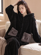 Sports Department gentle hues ~ with soft and warm sleepwear women winter coral suede thickened with velvet 2021 new