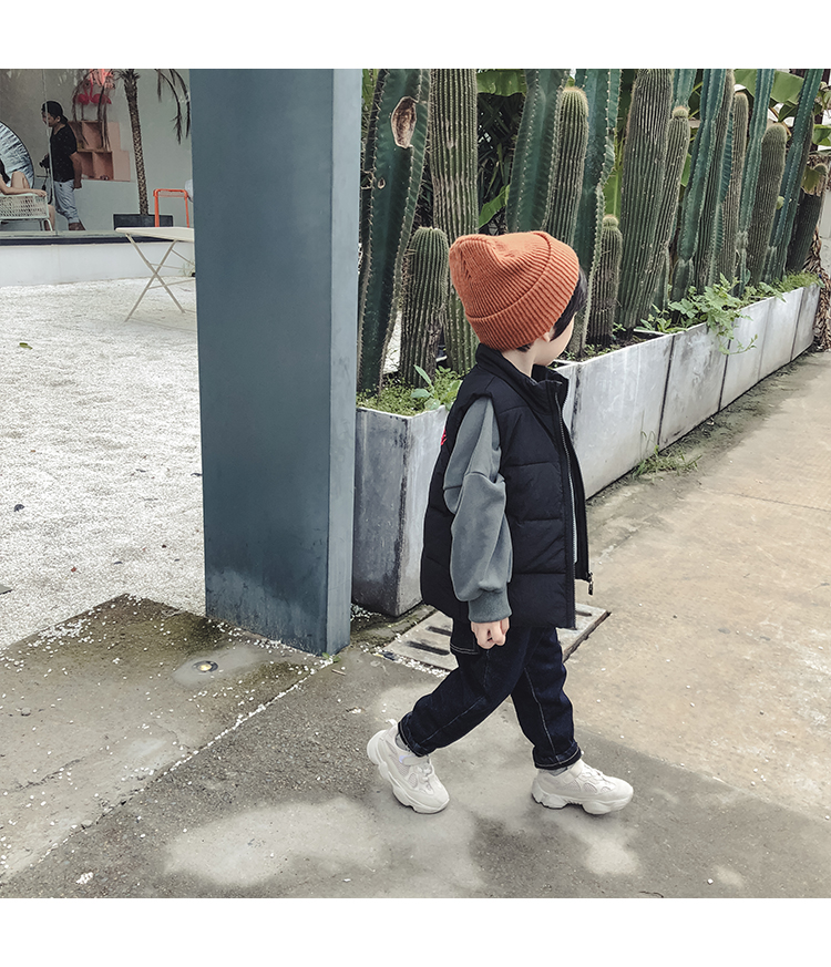 Quần bé trai cotton cho bé mùa thu đông mặc 2018 mới đông trẻ em mùa đông phiên bản Hàn Quốc của quần áo trẻ em thủy triều ao quan tre em