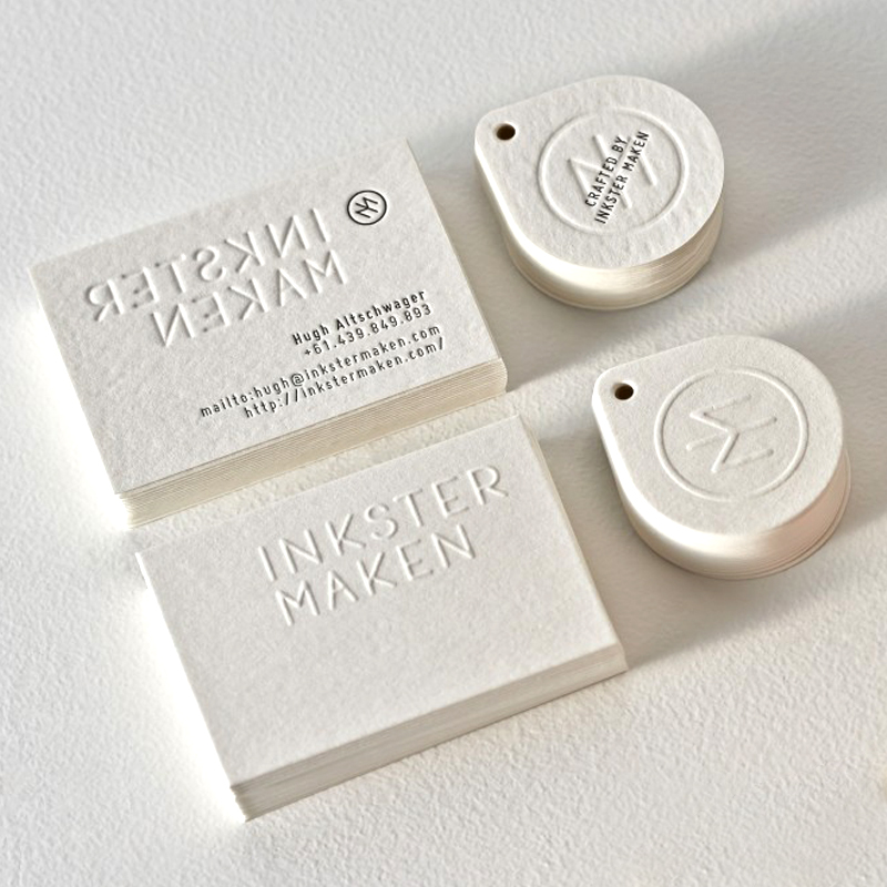 Bump business card custom high-grade free design thickened cotton paper printing indentation hot stamping production business creativity