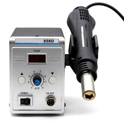 858D Сварочный таблица сварки с горячим воздухом, показывающая температуру для демонтажа IC Mobile Phone Mavinement Mavinement Set Electric Iron