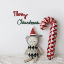 INS Christmas Ornaments Balloons Santa Crutches Balloons Candy Aluminum Film Festival Party Balloons