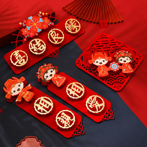 Wedding Couplets Suit Three-dimensional Wedding House Arrangement Decoration Non-woven Fabric Sticking-door Lintel Suit Group Wedding