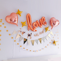 Wedding room decoration LOVE balloon creative flower bedroom living room romantic proposal confession balloon decoration wedding