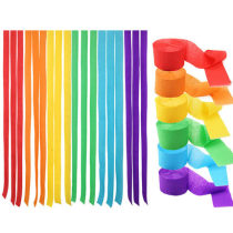 Crepe paper roll flower ribbon tassel birthday party rainbow color background wall layout childrens creative New Year decoration