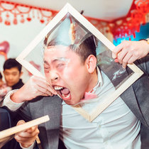 Wedding kiss props Tricky groom best man game props Kiss grab game active atmosphere funny ass shorts