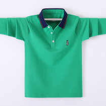 Boys T-shirt long-sleeved 2020 new spring big childrens lapel POLO shirt casual cotton t-shirt thin bottoming shirt