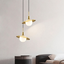 Modern new Chinese Marble chandelier Nordic entrance balcony Bedroom bedside lamp Restaurant bar All copper small chandelier