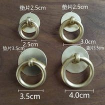Hot sale pull ring New Chinese antique pure copper furniture cabinet door ring handle simple copper ring drawer Chinese medicine cabinet handle