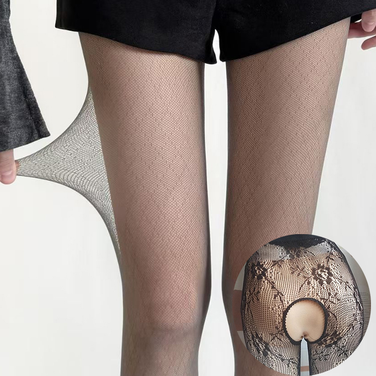 Japanese-Style Black Open-Crotch Stockings for Women, Diamond-Patterned Pantyhose, Spring and Summer Ultra-Thin High-Transparency Fishnet Stockings, Slimming Diamond Pattern, Gray Japanese-Style Black Open-Crotch Stockings for Women, Diamond-Patterned Pantyhose, Spring and Summer Ultra-Thin High-Transparency Fishnet Stockings, Slimming Diamond Pattern, Gray