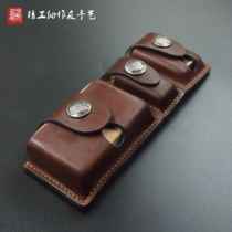 Handmade leather goods customized cigarette case cigarette bag cover lighter cover leather cover one-piece vegetable tanned cowhide waist bag new product