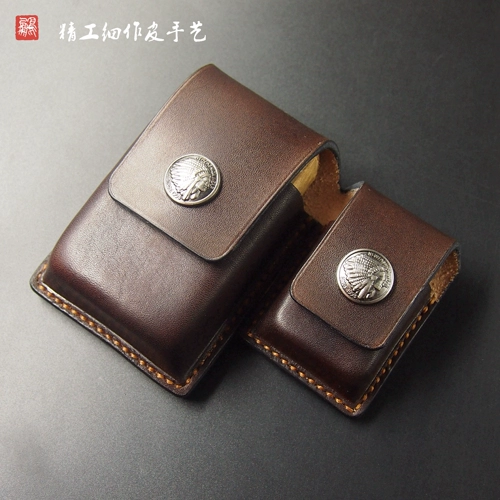 Портсигар ручной работы, зажигалка, чехол, кожаная поясная сумка, делается под заказ