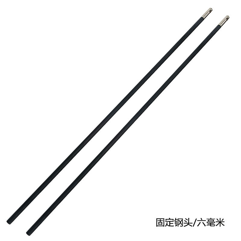 6 mm steel head carbon rod straight hole steel head diabolo rod 40 45 cm carbon rod no handle non-elastic carbon shaker