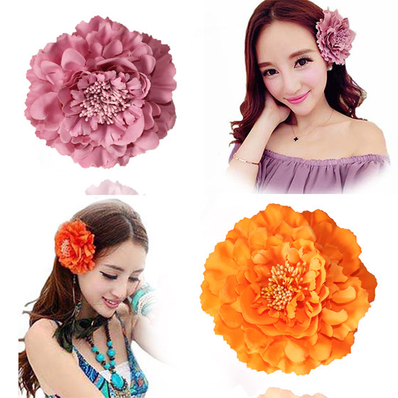 New performance Korean peony flower head flower hairpin corsage seaside photography shoes and hats flower antique internet celebrity flower