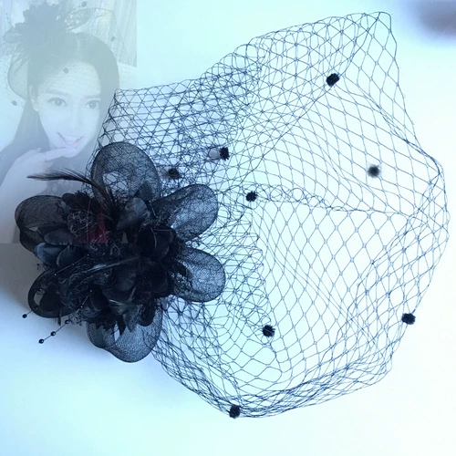 Аксессуар для волос для невесты, вуаль, красная заколка для волос, европейский стиль, в цветочек