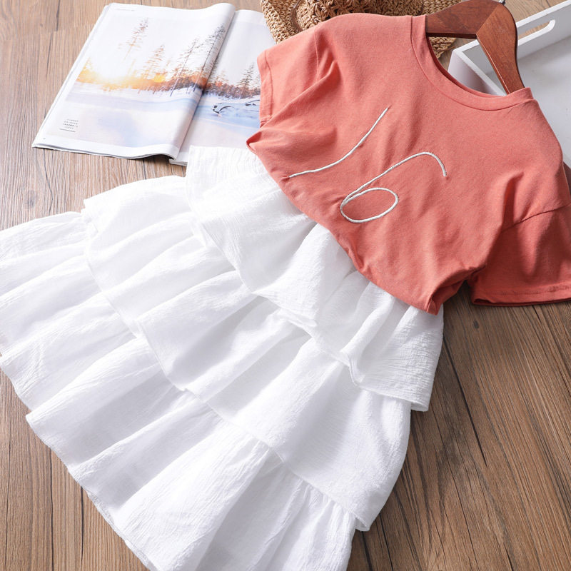 Children's letter Han Fan short-sleeved T-shirt summer new baby round neck short-sleeved T-shirt girls casual wild top