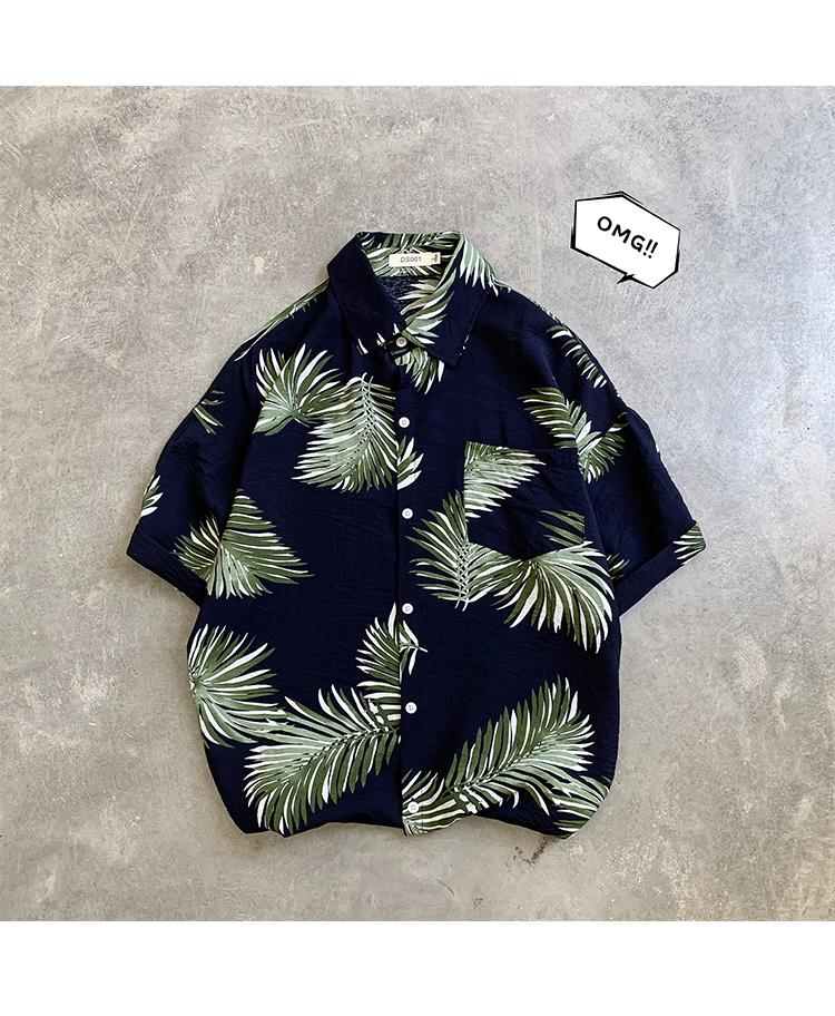 Áo sơ mi hoa bãi biển Hawaii tay ngắn nam rộng kích thước Slim port gió đẹp trai áo sơ mi nam - Áo khoác đôi thời trang nam