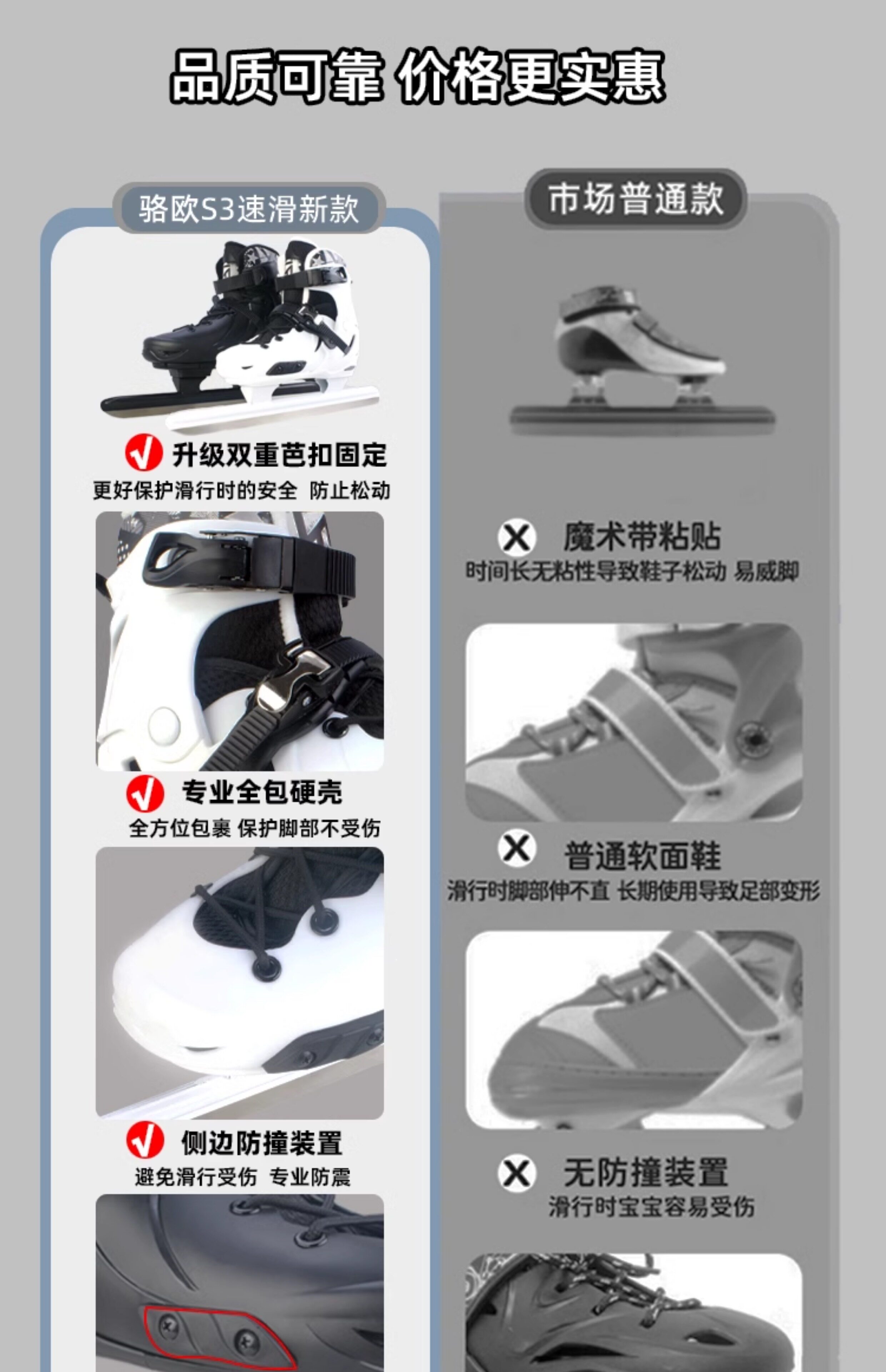 Коньки 冰刀鞋男冬季速滑女滑冰鞋儿童成人专业保暖冰鞋冰刀真冰溜冰鞋 Luo OU