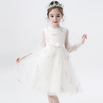 Girls dress 2022 new foreign air children princess dress ten-year-old girl spring autumn net red fluffy dress