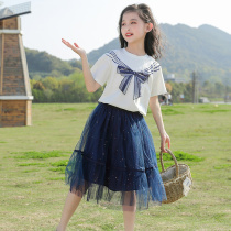 Girl Clothing Summer Dress Dress Dress 2022 New Ocean Gas Childrens Tennis Red Suit Skirt CUHK Girl Princess Dress