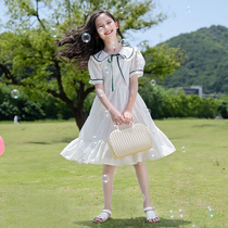 Net Red Girl Summer Clothing Dress Dress 2022 New Ocean Gas Children Skirt Big Boy Girl Super Fairy Summer Princess Dress