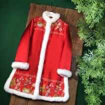  Diary of princess 2019 Winter Girls  New Years Eve clothes Chinese padded and velvet embroidered cotton clothes Cotton clothes