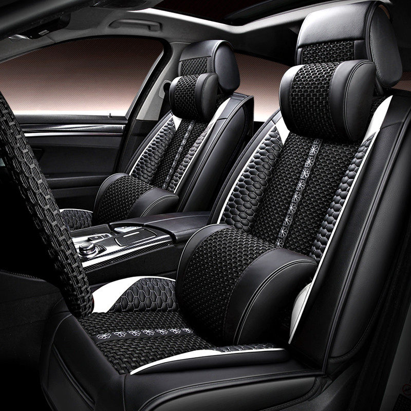 Car seat cover woven breathable four seasons universal full surround 2022 new special summer linen car seat cover