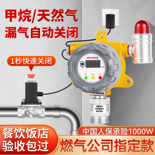 Natural Gas Alarm Automatic Air Cut-Off Valve Natural Gas Leakage Alarm Methane Leakage Solenoid Valve