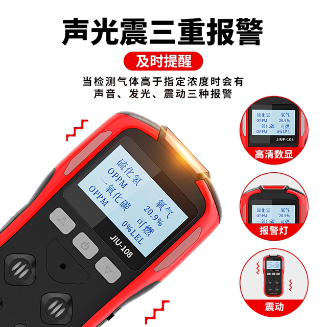 Limited Space Oxygen and Explosion Detection Instrument, Marine Gas Detector, Four-In-One Oxygen, Carbon Monoxide, Hydrogen Sulfide, Methane