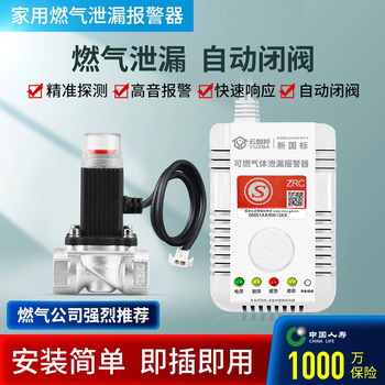 Natural Gas Alarm Household Gas Leak Automatic Shut-Off Valve Kitchen Combustible Gas Leak Electromagnetic Valve