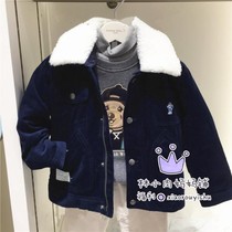  Special 19 winter bear childrens clothing mens plus velvet thick lamb collar cotton clothing jacket TKJJ94T01A JJ94T01A