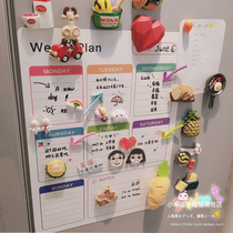 ins simple magnetic calendar schedule notepad refrigerator sticker magnetic rewritable message board magnetic sticker