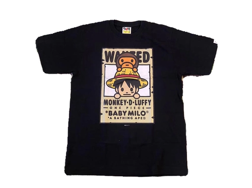 Spot Super Limited Bape x OnePeece One Piece United Name Short -Sleeed