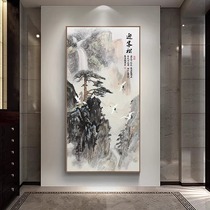 Chinese style Xuanguan decoration painting Greeting Guest Pine and Vertical version Corridor Hallway Aisle Painting Living-room Landscape Painting Office Feng Shui Mural Painting