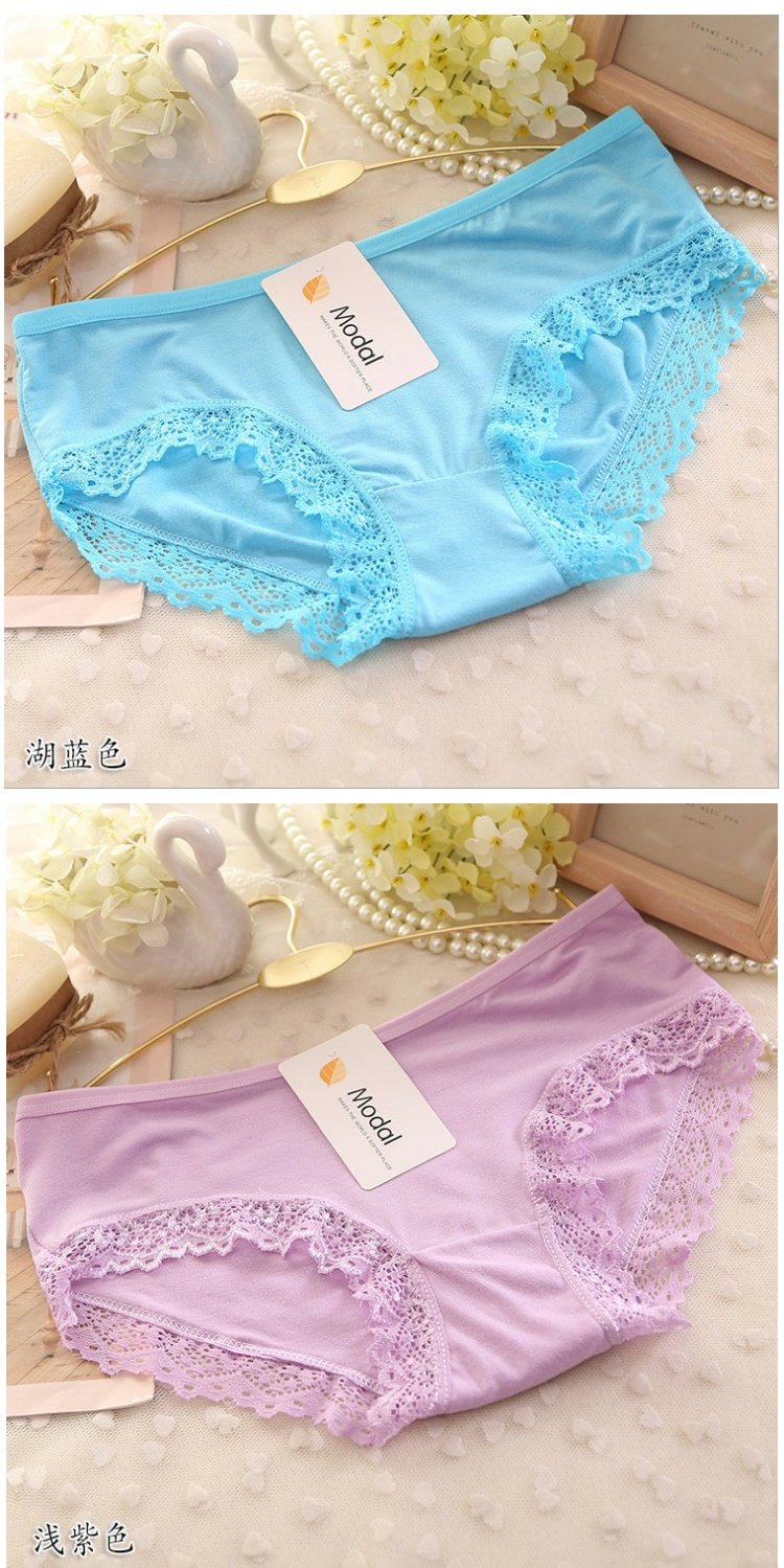 Modal cotton cô gái tam giác cô gái ren bên sinh viên eo thấp gợi cảm đồ lót nữ bán buôn quần lót đùi nam