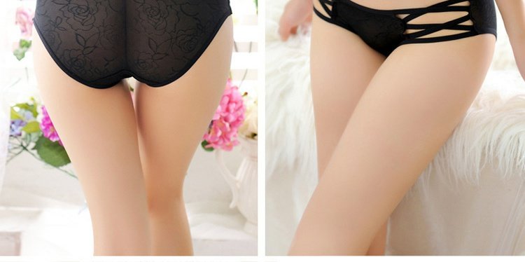 Đồ lót phụ nữ gợi cảm rỗng hoa hồng jacquard eo thấp tóm tắt trong suốt cám dỗ vành đai mỏng dễ thương phụ nữ bán buôn đồ lót nam nữ