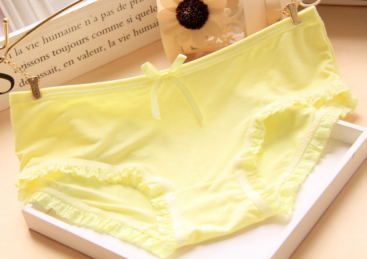 Sợi than tre sinh viên rắn màu cô gái phương thức bông vải mềm thấp eo triangle ladies đồ lót phụ nữ bán buôn quan lot dep