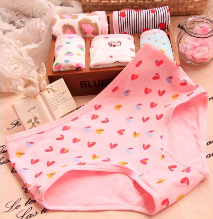 Quần lót nữ cotton phim hoạt hình in ấn dễ thương kích thước lớn gói hip eo nhỏ bông phụ nữ ladies tam giác tóm tắt bán buôn