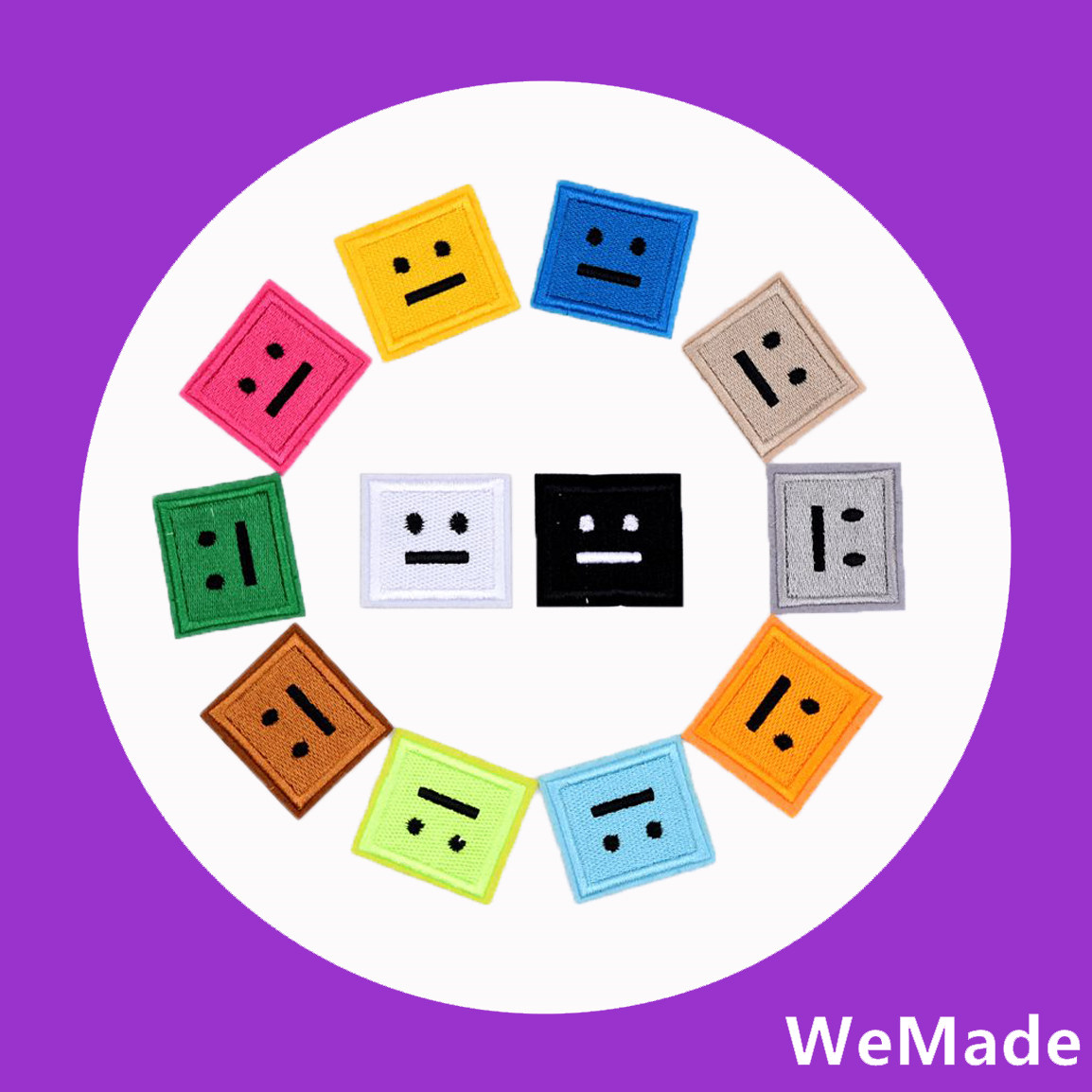 Medium colorful square square face cloth patch patch Dress decoration patch Pants down jacket patch Self-adhesive flower