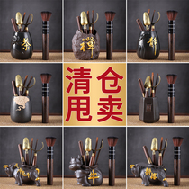 Tea set accessories ebony wood six gentlemen set tea ceremony ornaments tea clip tea needle brewing tools