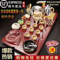 Zisha tea set set home set living room mahogany solid wood tea tray automatic one tea table simple Tea Sea