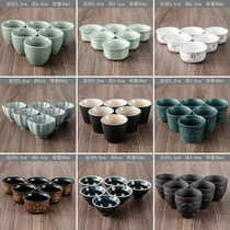 Kung Fu small tea cup 6 ceramic single master cup glass cup tea set tea cup tea bowl white porcelain bone china