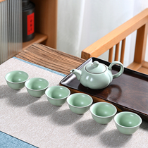 Tea set set home living room set Japanese ceramic bubble teapot Net red tea tray portable simple kung fu small tea cup