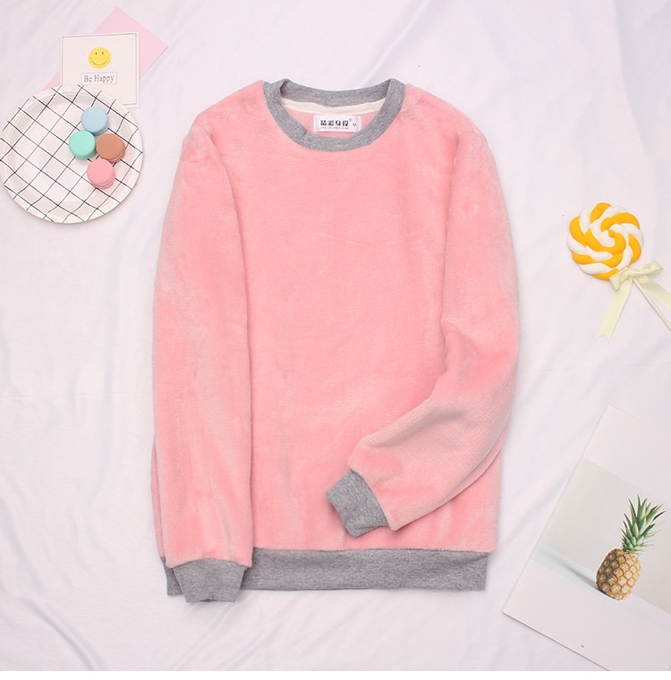 Pyjama áo đơn nữ mùa thu và mùa đông san hô nhung dày ấm ấm lỏng rộng kích thước lớn flannel mui xe mặc nhà mặc bên ngoài mặc đồ bộ nữ