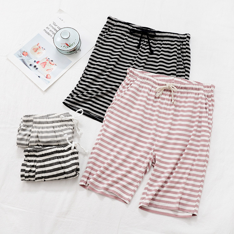 Modale Shorts Women Summer Streak 50% Pants Large Size Loose Ice Silk Sleeping Pants High Waist Elastic Home Pants Summer