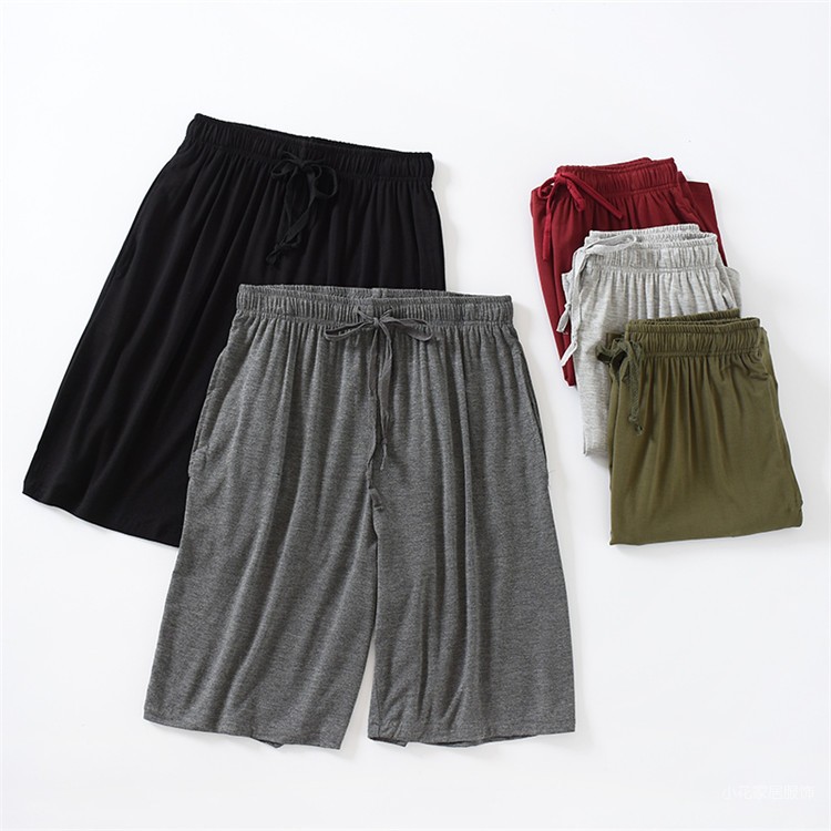 Pajama pants men's modal shorts summer thin home five-point pants loose casual shorts men's sleeping home pants big size